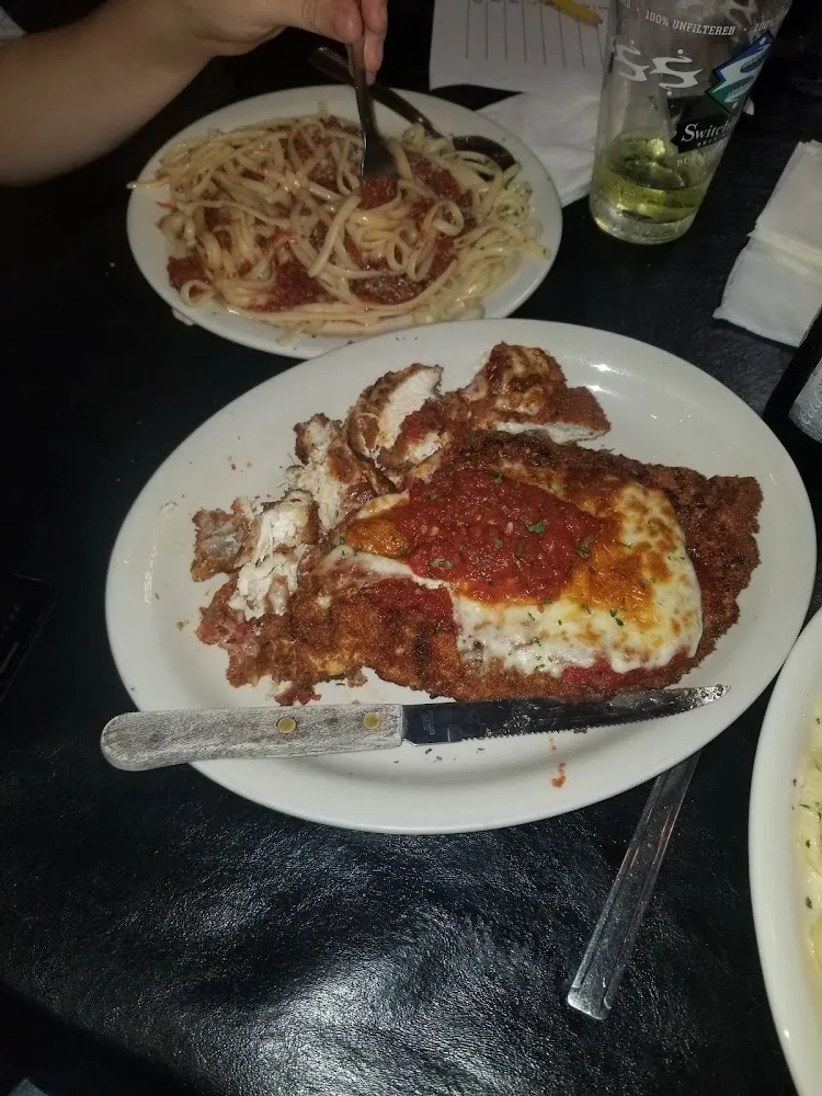 Chicken Parmesan and Linguine